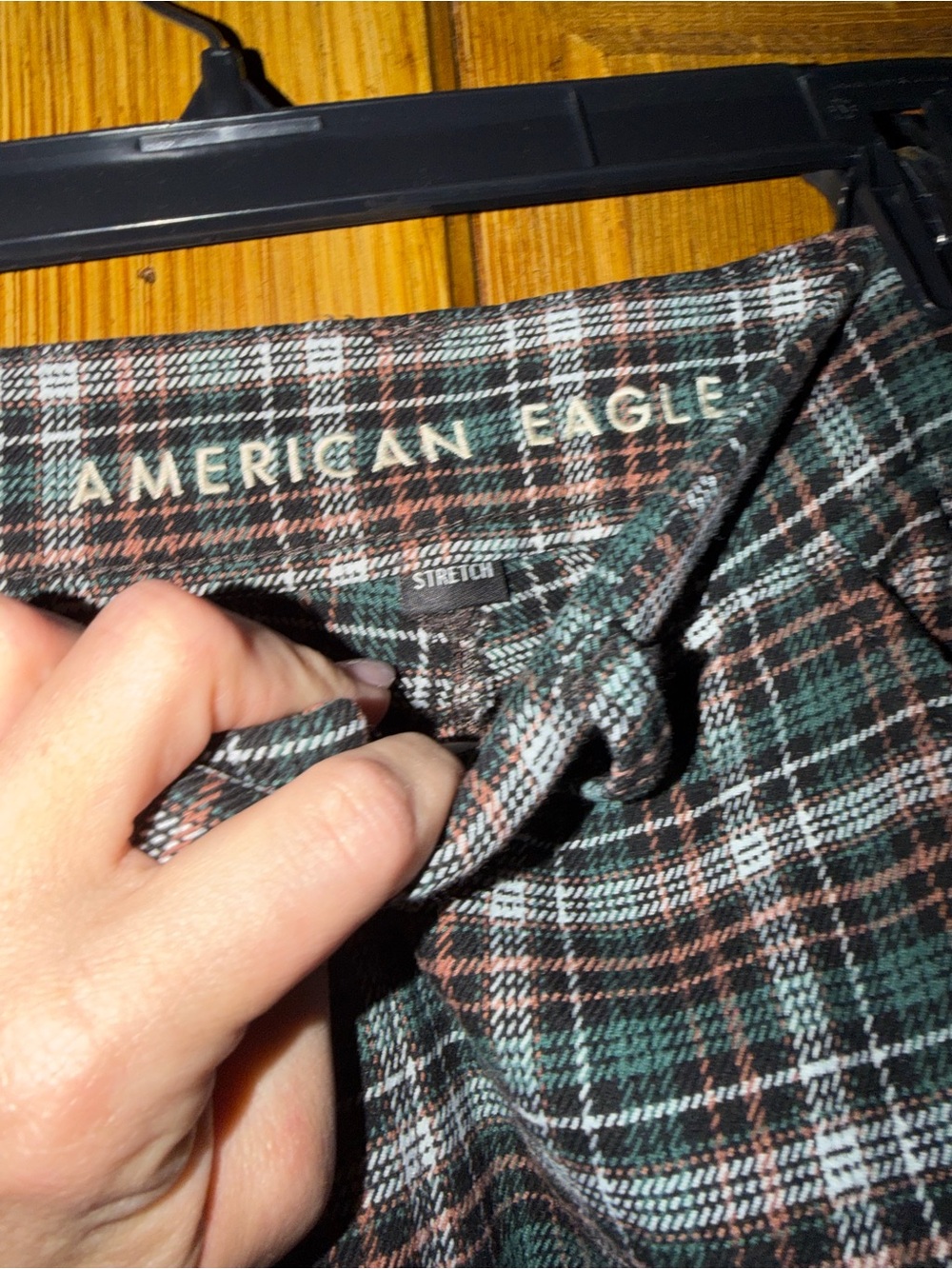 3/$25 ✨ American Eagle High Rise Skinny Plaid Stretch Trouser Pants Size 8 - Picture 3 of 7
